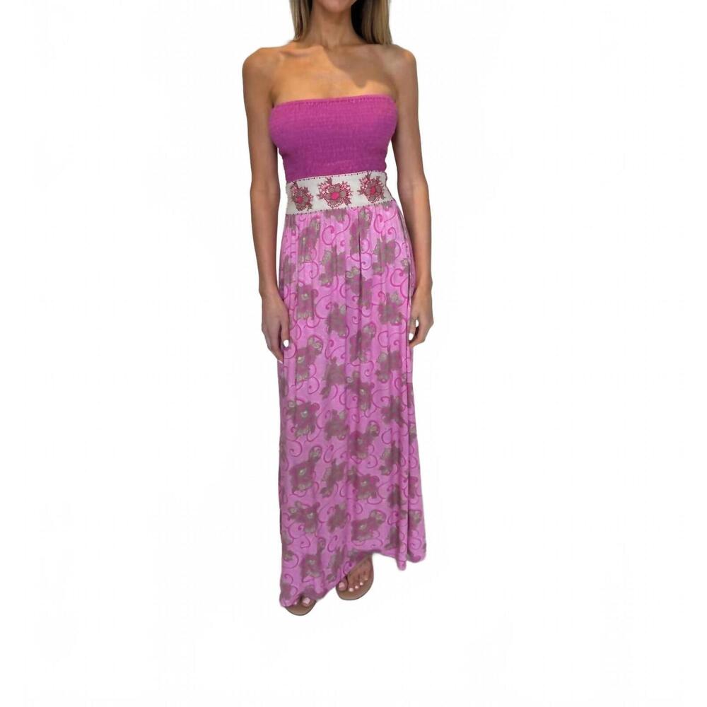NEW ROMI THE BRAND batik maxi long dress in pink